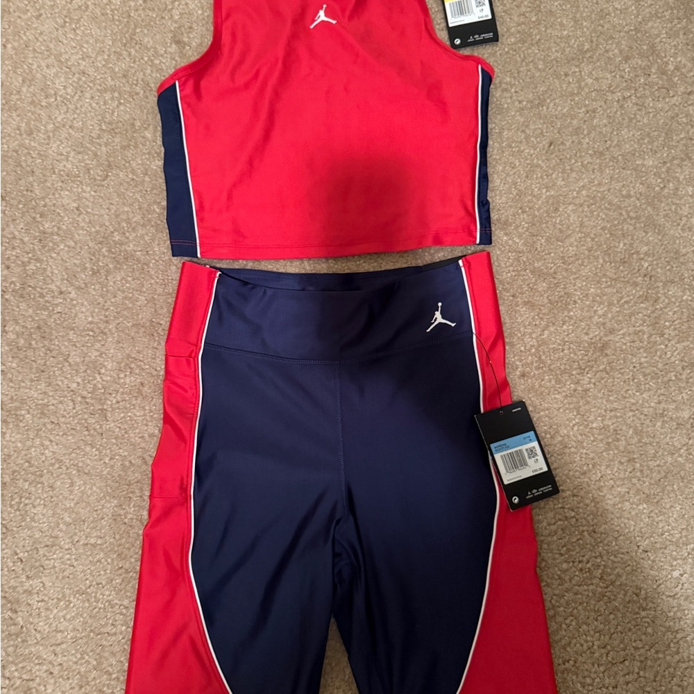 Stylish Jordan track shorts (Size M) and Top ( Size S).